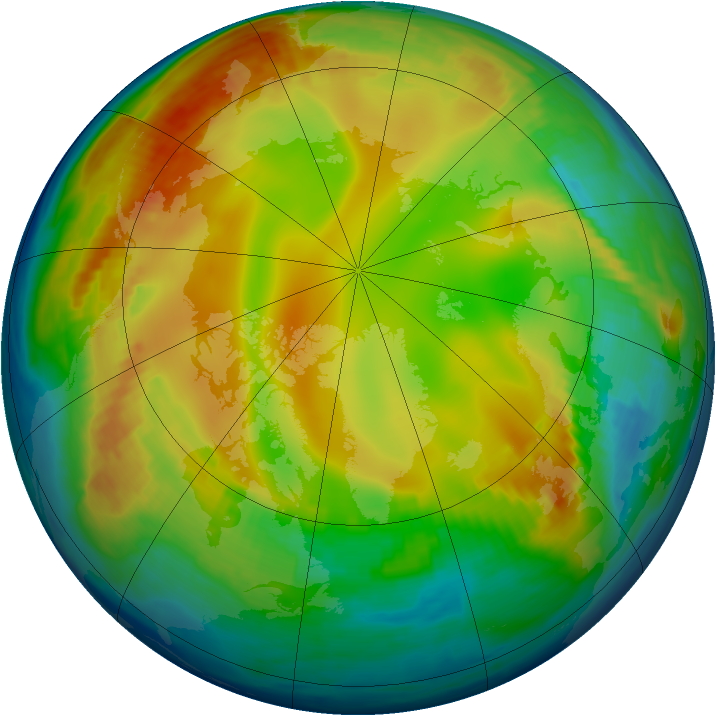 Arctic ozone map for 17 January 1999